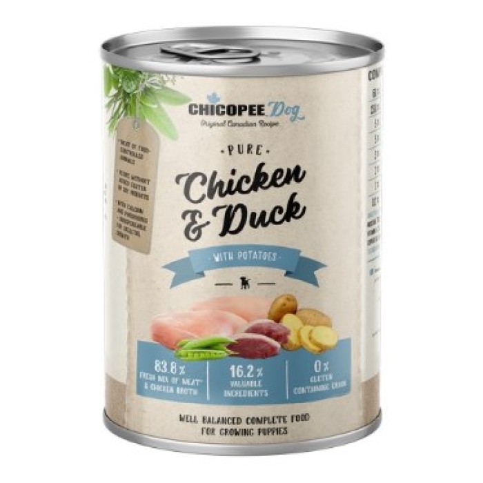 Консервы Chicopee Dog Junior Pure Chicken & Duck для щенков 800г