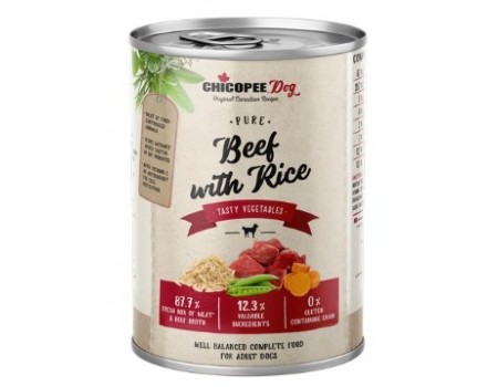 Консерви Chicopee Dog Adult Pure Beef & Rice для цуценят та дорослих собак, яловичина з рисом, 800г