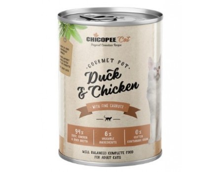 Консерви Chicopee Cat Adult Gourmet pot Duck & Chicken для кішок, курка з качкою, 400г