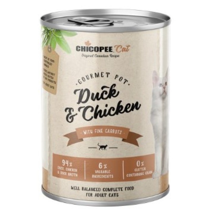 Консервы Chicopee Cat Adult Gourmet pot Duck & Chicken для кошек, курица с уткой, 400г