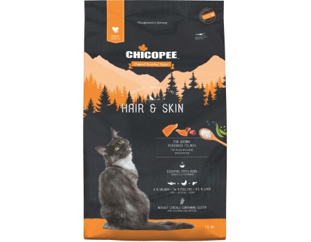 Сухой корм для котов Chicopee HNL Cat Hair & Skin Adult с лососем, птицей и печенью 1.5 кг