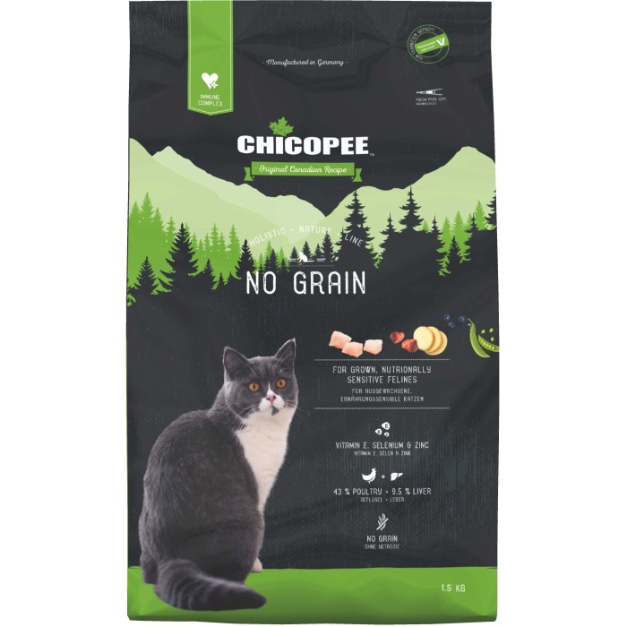 Сухой корм для котов Chicopee HNL Cat No Grain Adult с птицей и печенью  8 кг