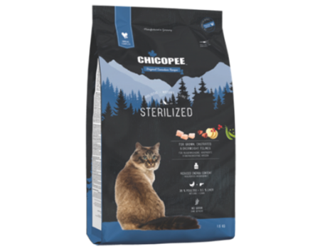 Chicopee Adult Cat Sterilised сухий корм для кастрованих котів та стерилізованих кішок з куркою 8 кг