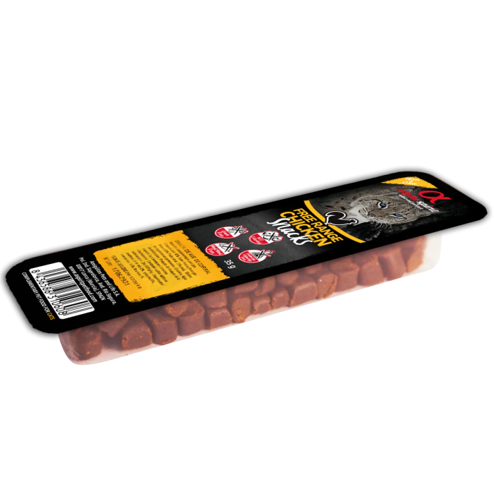 Полувлажное лакомство для кошек Alpha Spirit CAT Snacks Chicken, курятина, кубики, 35г