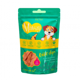 Ласощі для собак Mavsy-Dried Rabbit Chip, дієтичні чіпси з кролика для собак з чутливим травленням, 100 г	