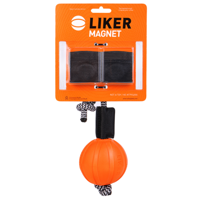 COLLAR Liker MAGNET 7 - мячик со шнуром и магнитами для собак мелких и средних пород, 7 см