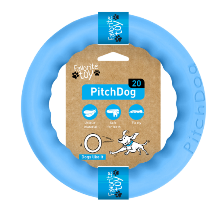 COLLAR PitchDog - кольцо игрушка для собак, Д20 см Голубой