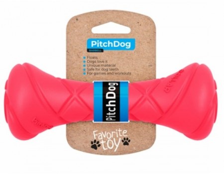 COLLAR PitchDog -Ігрова гантель для апортування для собак, довжина 19 см, діаметр 7 см, рожевий