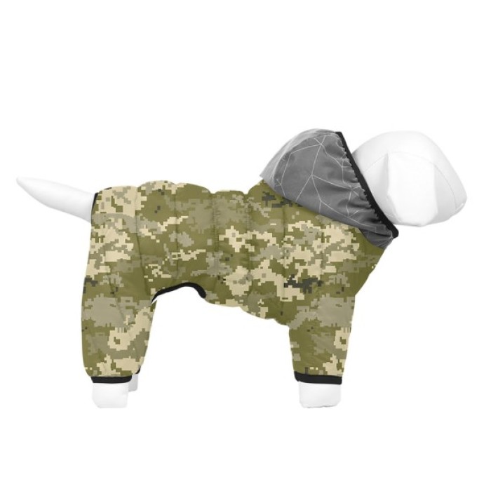 Комбинезон для собак WAUDOG Clothes, рисунок "Милитари", S35, B 52-55 см, С 31-36см