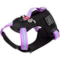Шлея WAUDOG Nylon с QR-паспортом, безопасная, металлическая пряжка-фастекс (размер S, обхват груди - 55-65 см, обхват шеи - 35-60 см), фиолетовая