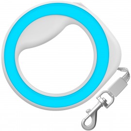 Поводок-рулетка круглая WAUDOG, размер XS-M, 2,9 м, голубая..