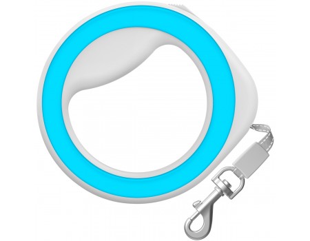 Поводок-рулетка круглая WAUDOG, размер XS-M, 2,9 м, голубая