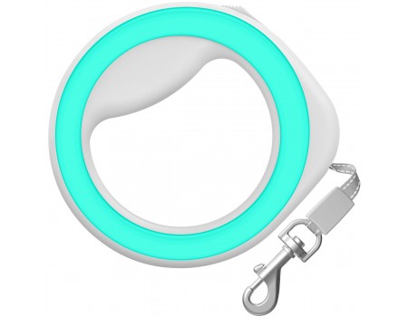 Поводок-рулетка круглая WAUDOG, размер XS-M, 2,9 м, салатовая