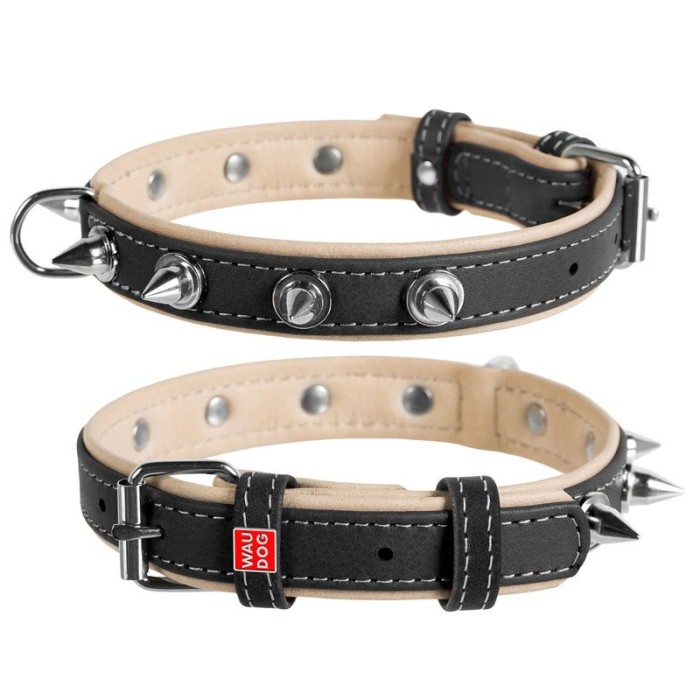 Ошейник WAUDOG SOFT с шипами, 20 мм/ 30-39 см, черный