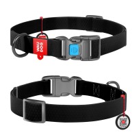 Ошейник WAUDOG Waterproof с QR-паспортом, водостойкий,пластиковая пряжка-фастекс, 15 мм/23-35 см, черный