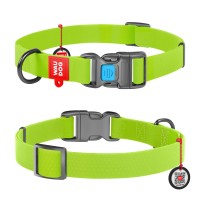 Ошейник WAUDOG Waterproof с QR-паспортом, водостойкий,пластиковая пряжка-фастекс, 15 мм/25-35 см, салатовый