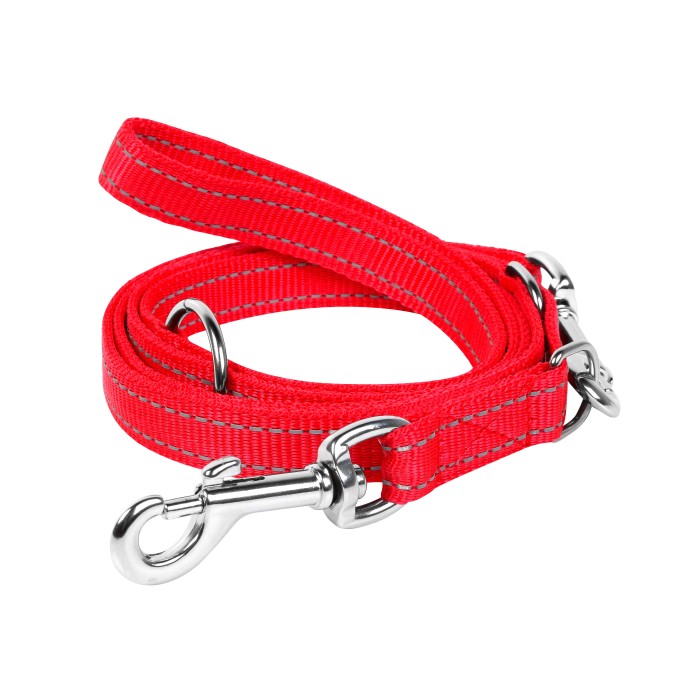 Поводок DOG Extreme с прорезиненной ручкой, 14 мм/122 см красный