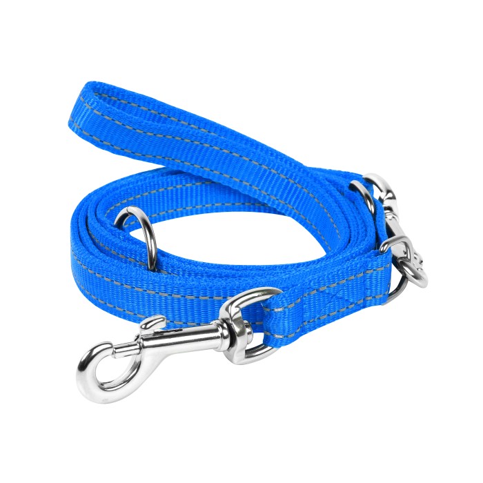 Поводок DOG Extreme с прорезиненной ручкой, 14 мм/122 см синий