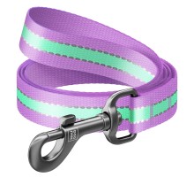 Поводок WAUDOG Nylon, светящийся, 20 мм/122 см, фиолетовый..