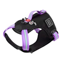 Шлей WAUDOG Nylon з QR-паспортом, безпечна, металева пряжка-фастекс (розмір М, обхват грудей - 60-80 см, обхват шиї - 45-70 см), фіолетова