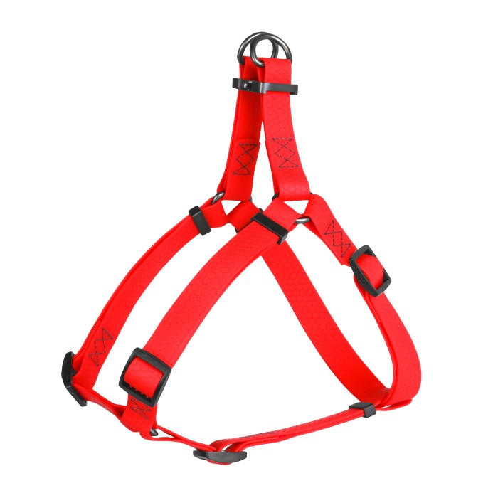 Шлея WAUDOG Waterproof, водостойкая, металическая фурнитура, 15 мм/40-55 см, красная