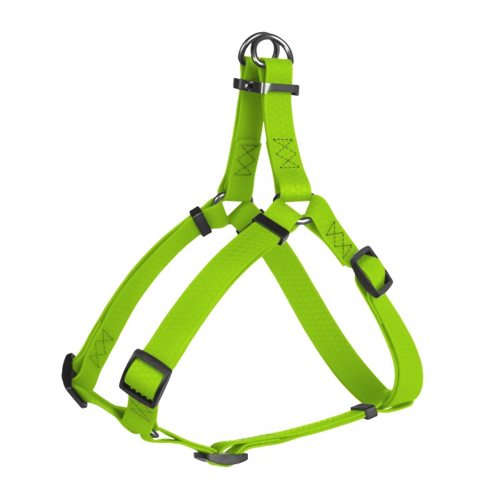 Шлея WAUDOG Waterproof, водостойкая, металическая фурнитура, 15 мм/40-55 см, салатовая