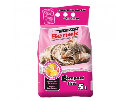 Super Benek Compact Citrus - наполнитель бентонитовый Супер Бенек Компактный Цитрус  10л