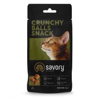 Хрустящие лакомства Savory Cats Snacks Crunchy Balls для привередливых котов, шарики с кошачьей мятой, 60 г