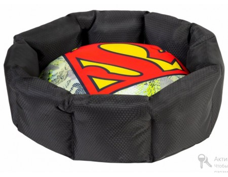 Лежанка для собак WAUDOG Relax, рисунок "Супермен", со сменной подушкой, M, 42 см, 52 см, В 19 см