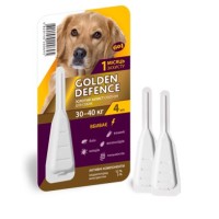 КАПЛИ НА ХОЛКУ GOLDEN DEFENCE ОТ ПАРАЗИТОВ ДЛЯ СОБАК  30-40 КГ, 3 мл ( 1 пипетка)