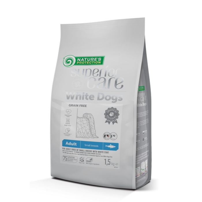 Сухий корм Nature's Protection Superior Care White Dogs Adult Small&Mini Breeds для собак, з оселедцем, 1.5 кг