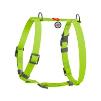 Шлея для собак Н-образный WAUDOG Waterproof с QR-паспортом, пряжка-фастекс, S, Ш 15 мм, А 28-42 см, В 34-51 см, салатовый