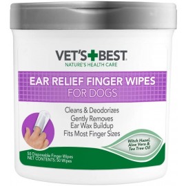 Вологі серветки Vet`s Best Ear Relief Finger Wipes, для чищення вух, 5..