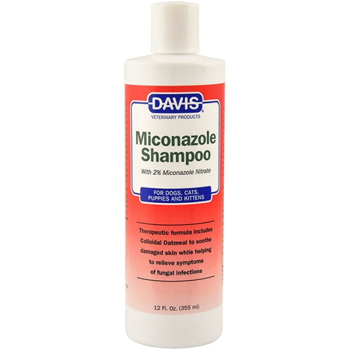 Davis Miconazole Shampoo ДЭВИС МИКОНАЗОЛ шампунь с 2% нитратом миконазола для собак и котов с заболеваниями кожи, 355 мл