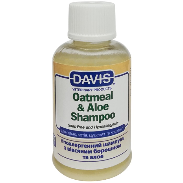 Davis Oatmeal & Aloe Shampoo Девіс овсяна мука з алое гіпоалергенний шампунь для собак і котів, концентрат, 0,05 л