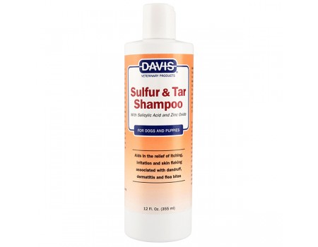 Davis Sulfur & Tar Shampoo ДЭВИС СУЛЬФУР ТАР шампунь с серой и дегтем для собак, 355 мл