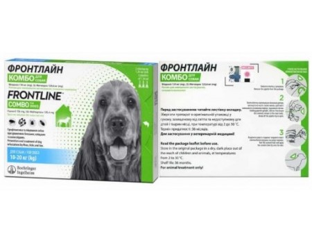 Frontline Combo (Фронтлайн Комбо)  капли для собак 10-20 кг (M), 1 пипет- 1,34 мл