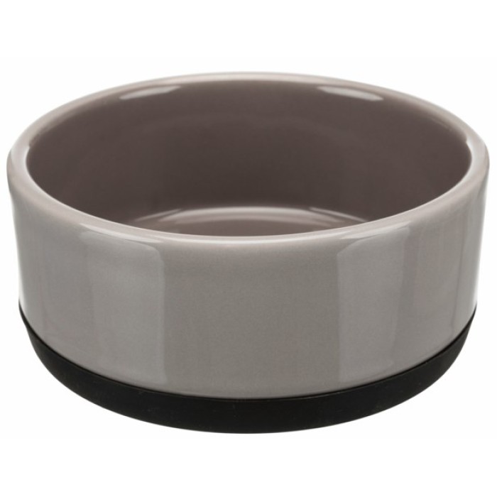 Керамічна миска з гумовою кромкою, TRIXIE, 0.75л/16см,сіра