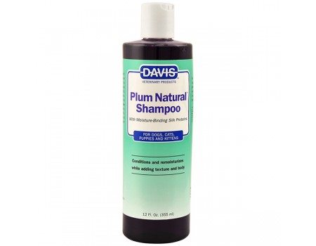 Davis Plum Natural Shampoo ДЭВИС НАТУРАЛЬНАЯ СЛИВА шампунь с протеинами шелка для собак, котов, концентрат, 0,355 л