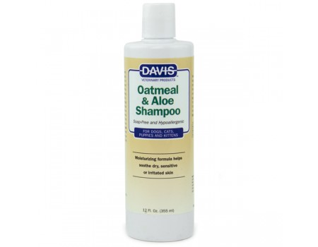 Davis Oatmeal & Aloe Shampoo Девіс овсяна мука з алое гіпоалергенний шампунь для собак і котів, концентрат, 355 мл