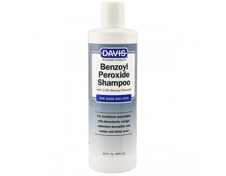 Davis Benzoyl Peroxide Shampoo ДЕВІС 2,5% БЕНЗОЇЛ ПЕРОКСИД шампунь для собак та котів з демодекозом та дерматитами, 355 мл