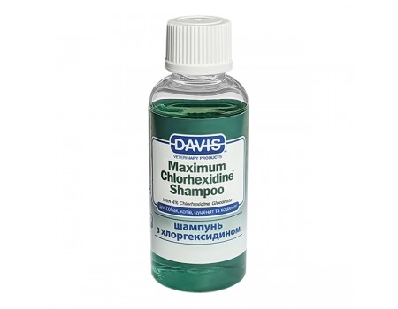 Davis Maximum Chlorhexidine Shampoo ДЕВІС МАКСИМУМ ХЛОРГЕКСИДИН шампунь з 4% хлоргексидином для собак та котів захворюваннями шкіри та вовни, 50 мл