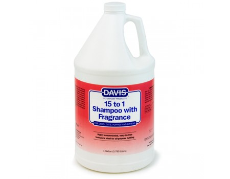Davis 15 to 1 Shampoo with Fragrance шампунь с ароматом для собак, кошек, щенков и котят, 3.8 л