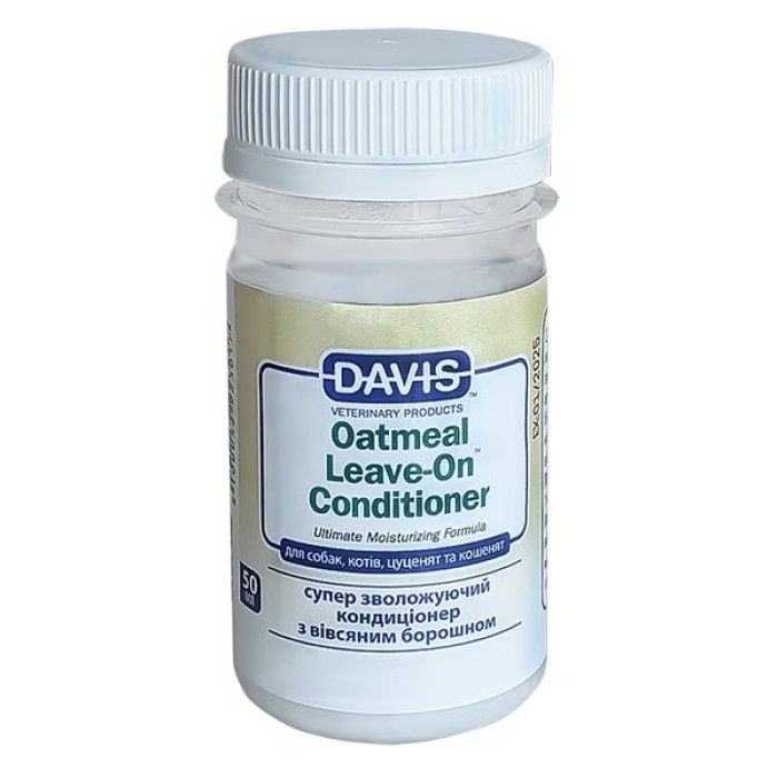 Davis Oatmeal Leave-On Conditioner ДЕВІС ОВСЯНЕ БОРОШЕННЯ супер зволожуючий кондиціонер для собак, котів, концентрат, 50 мл