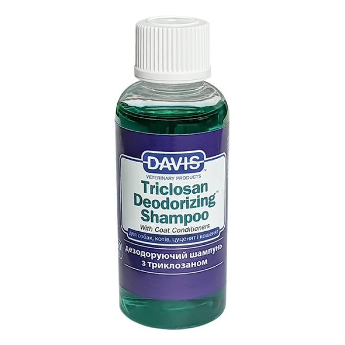 Davis Triclosan Deodorizing Shampoo ДЭВИС ТРИКЛОЗАН дезодорирующий шампунь с триклозаном для собак, котов, концентрат, 50 мл