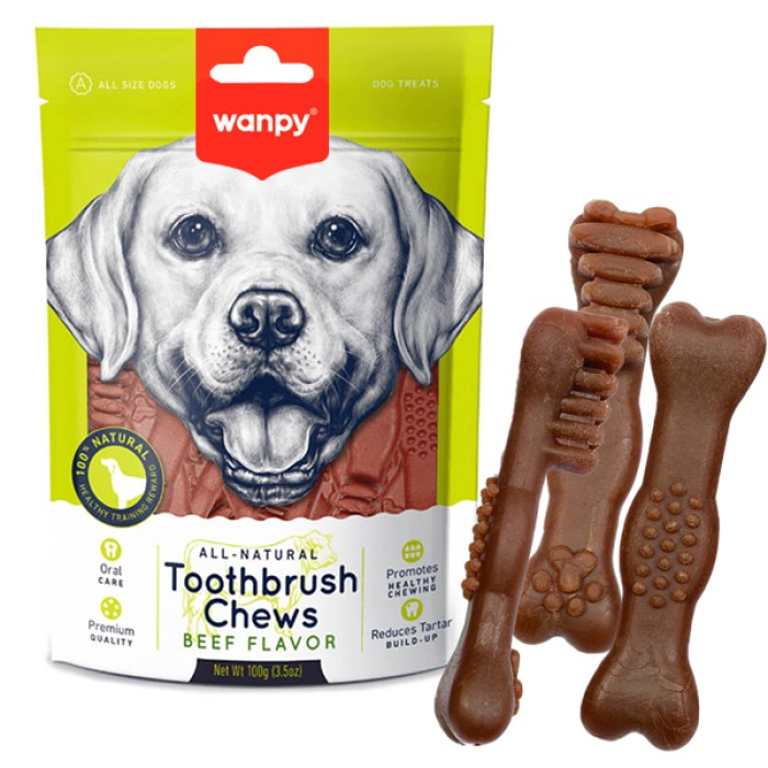 Wanpy Toothbrush Chews Beef ВАНПІ ЗУБНА ЩІТКА жувальні ласощі зі смаком яловичини для собак, 0.1 кг
