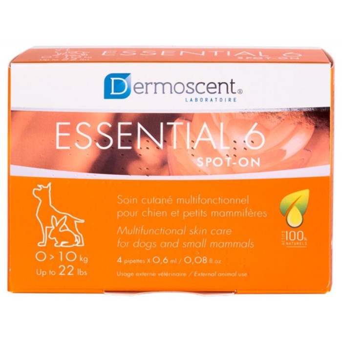 Дермосент Ессеншл Dermoscent ESSENTIAL-6 spot-Краплі по догляду за шкірою та вовною собак 0-10 кг, (1 піпет.)