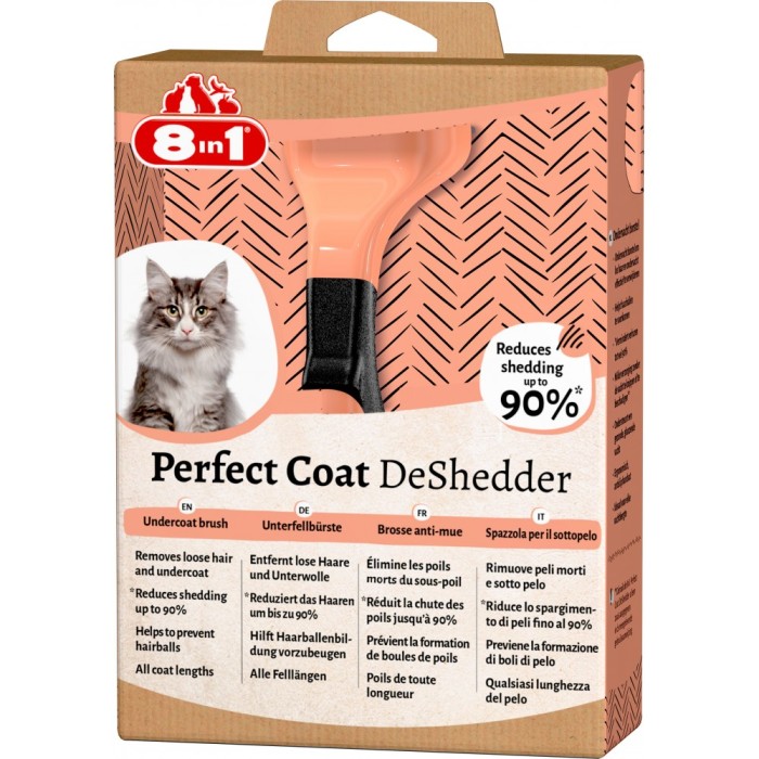 8in1 Perfect Coat DESHEDDER S - инструмент для вычесывания подшерстка кошек
