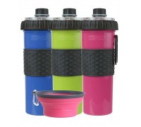 Dexas Snack DuO with Collapsible Cup Бутылка двойная для воды и корма ..