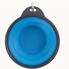 Dexas Collapsible Travel Cup Миска складана з карабіном для собак і кішок велика, (2 мірні склянки) блакитна 480мл